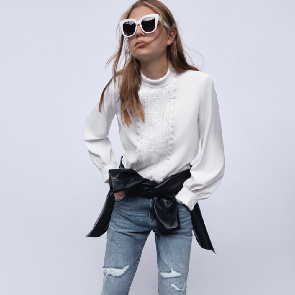 ZARA long  sleeve dress blouse - Picture 8 of 8